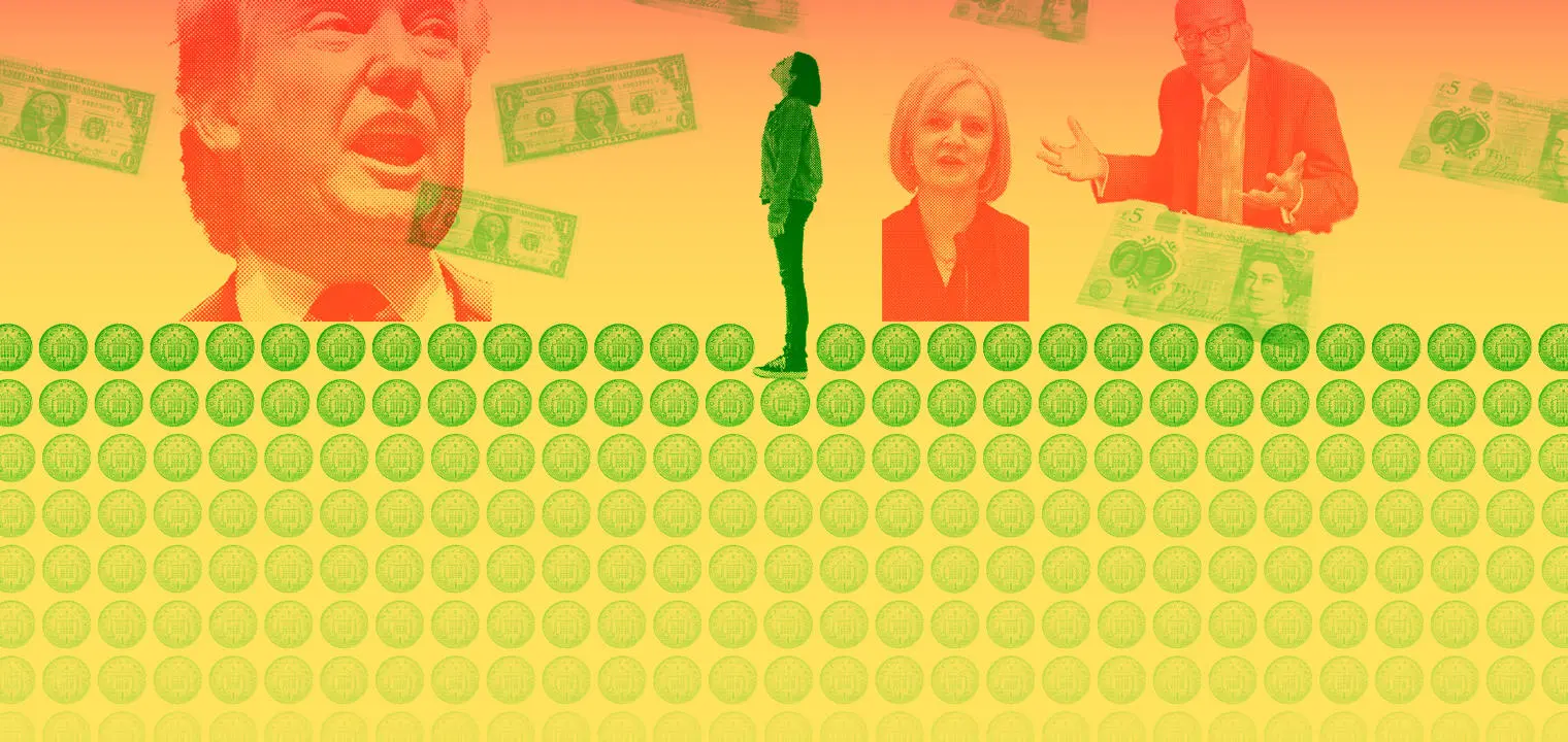 Trickle down economics with US and UK political leaders