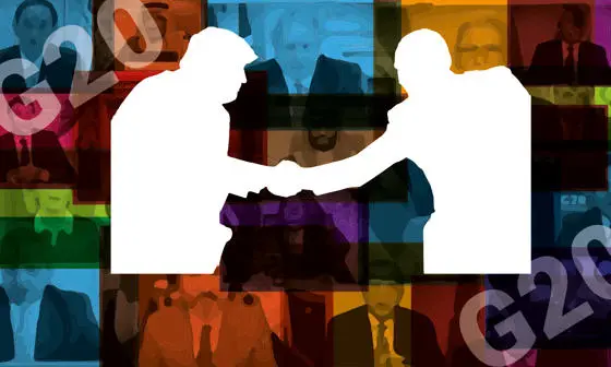 G20 leaders shaking hands