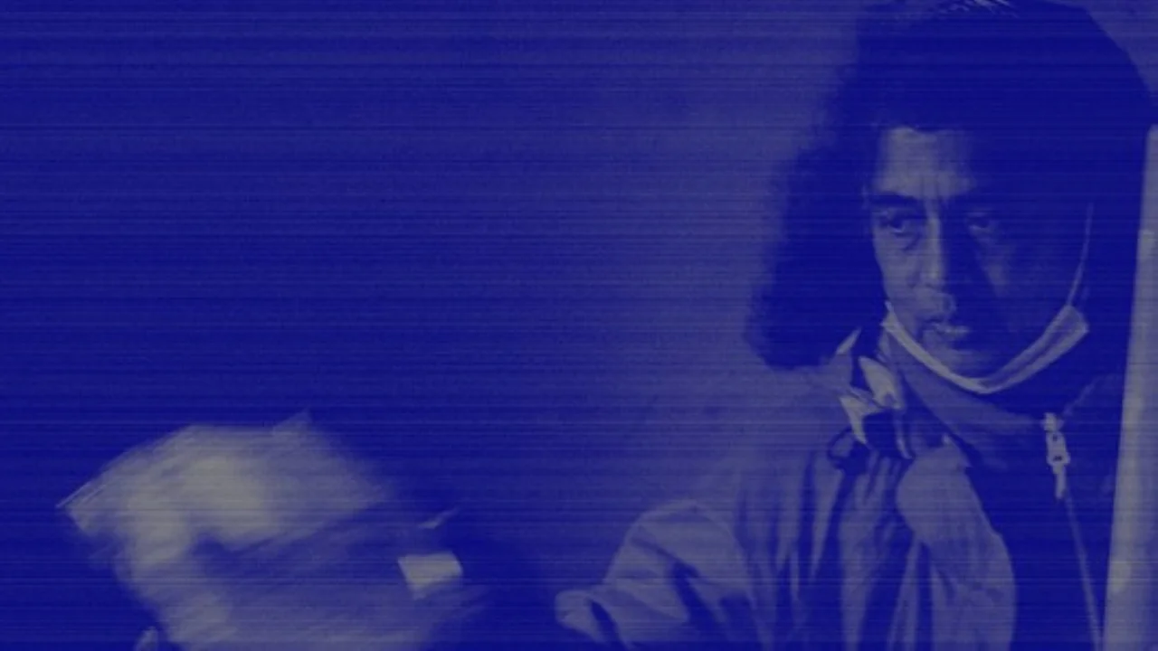 A woman with a face mask