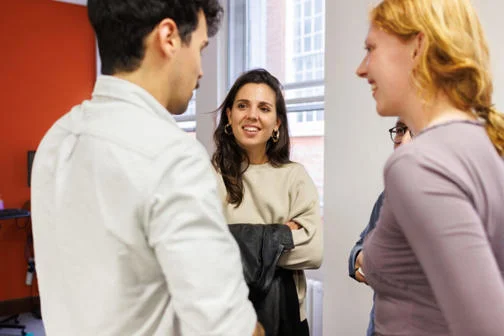 Students talking to each other