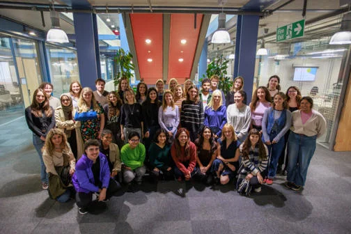 A group of MSc students in the Centre Building