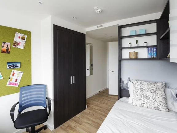 A bedroom in a hall of residence