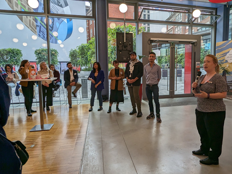 An LSE Careers staff member gives a speech as part of our LGBTQ+ Alumni Network launch