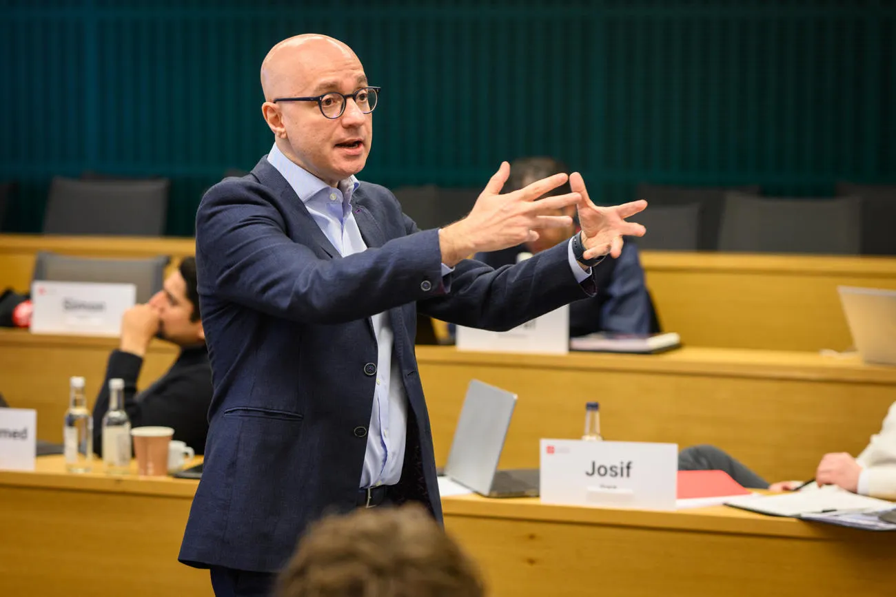 Professor teaching in class