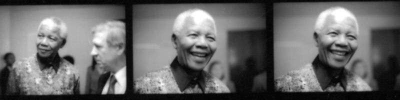 Photo proofs of a smiling Nelson Mandela on a visit to LSE