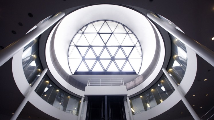 LSE Library's dome viewed from below