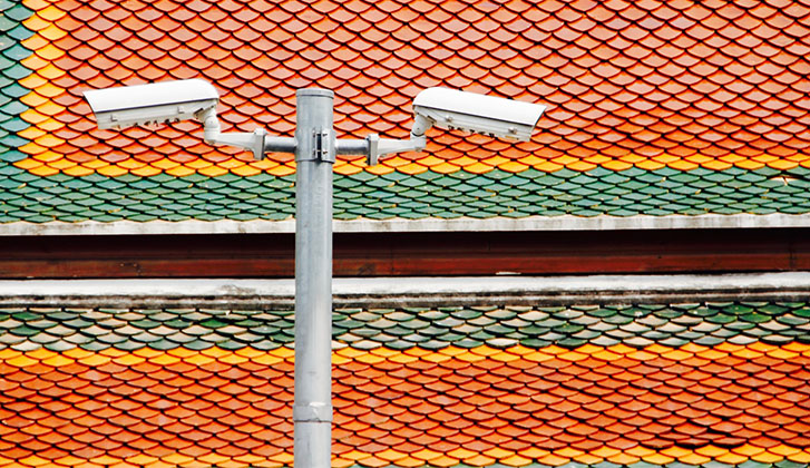 Image of two security cameras