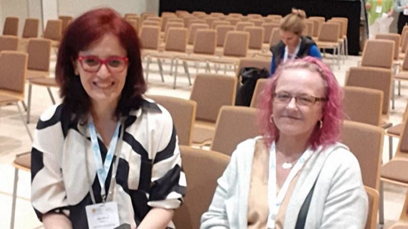 Dr Michela Tinelli and Jo Coombes attending the 23rd International Conference on Integrated Care in Antwerp